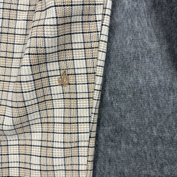 Volcom Womens Chino Pants Size 28 Tan Plaid High Waist Trousers Casual - Picture 14 of 16